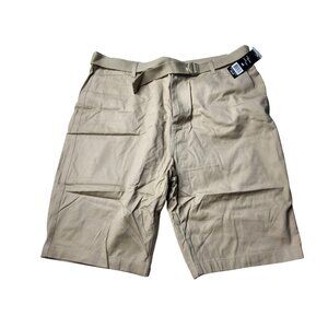 New Wicked Stitch Mens Belted Khaki Cargo Shorts
